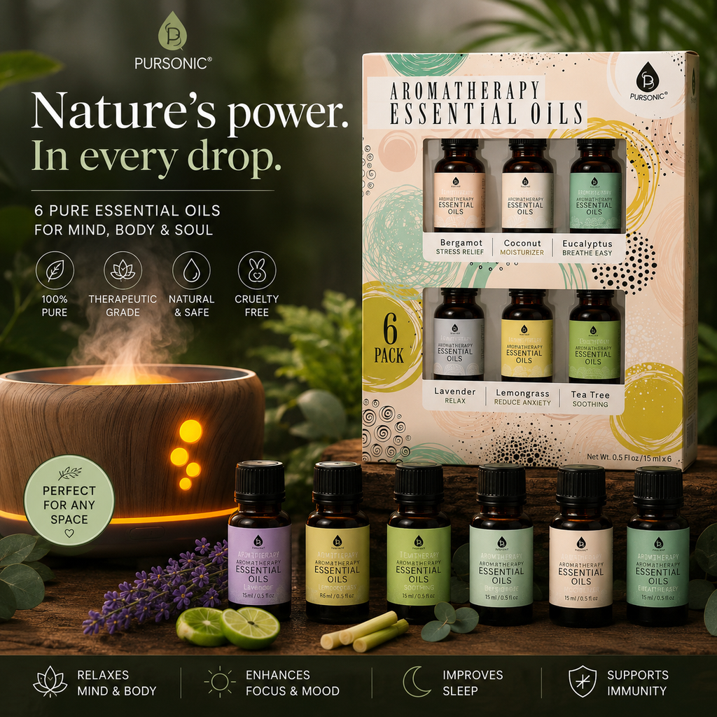 6 Pack of Aromatherapy Essential Oils