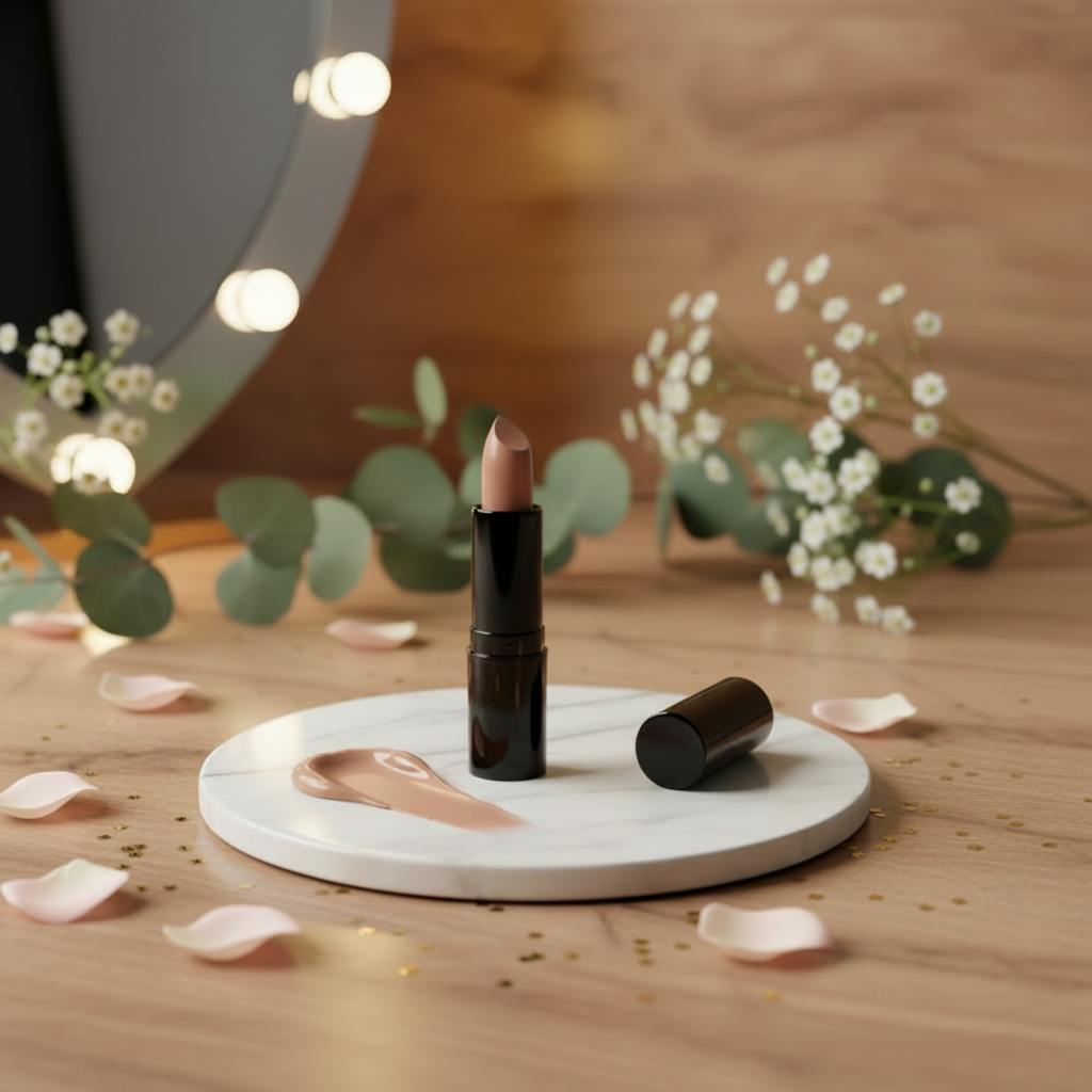 Luxury Cream Lipstick – Naughty Nude - Hydrating - Long-Wear - Vegan - Paraben-Free -